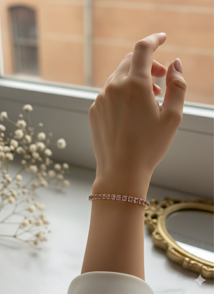 Pink Tennis Bracelet