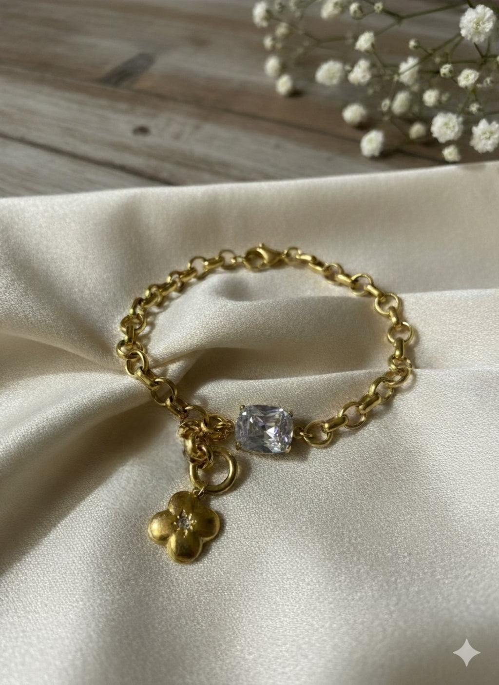 Two Charm Gold Bracelet